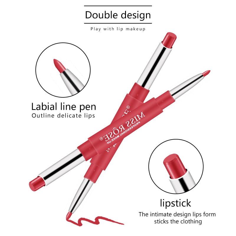 Brand New, High Quality Portable 20 Color Lip Makeup Liner Waterproof Long-lasting Red Lip Pencil Lipstick